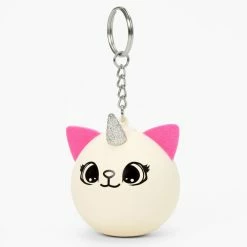 Discount 🔔 Claire's Pink & White Caticorn Stress Ball Keyring ❤️