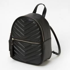 Hot Sale 🔔 Claire's Quilted Small 🎒 Backpack - Black ✔️