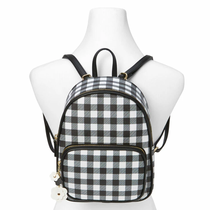 Budget ๐ Claire's Black & White Gingham Print Small ๐ Backpack ๐ 3 Budget ๐ Claire's Black & White Gingham Print Small ๐ Backpack ๐ - Image 3
