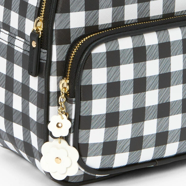 Budget ๐ Claire's Black & White Gingham Print Small ๐ Backpack ๐ 4 Budget ๐ Claire's Black & White Gingham Print Small ๐ Backpack ๐ - Image 4