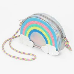 Best Sale 😉 Claire's Club Silver Holographic Rainbow Crossbody Bag ✨