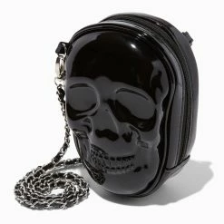 Wholesale ✔️ Claire's Skull Shaped Black Patent Crossbody Bag 😉