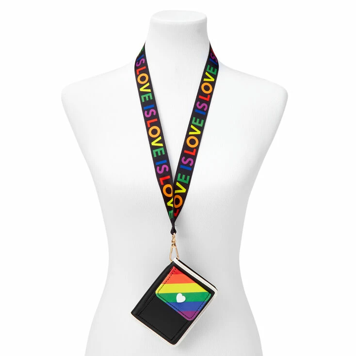 Hot Sale π Claire's "Love Is Love" Rainbow Striped Wallet With Lanyard π 2 Hot Sale π Claire's "Love Is Love" Rainbow Striped Wallet With Lanyard π - Image 2
