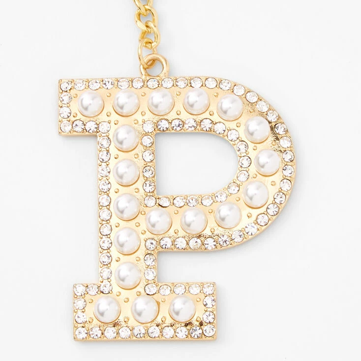 Hot Sale ❤️ Claire's Gold Bling Initial Pom Pom Keyring - Pink, P 😀 2 Hot Sale ❤️ Claire's Gold Bling Initial Pom Pom Keyring - Pink, P 😀 - Image 2