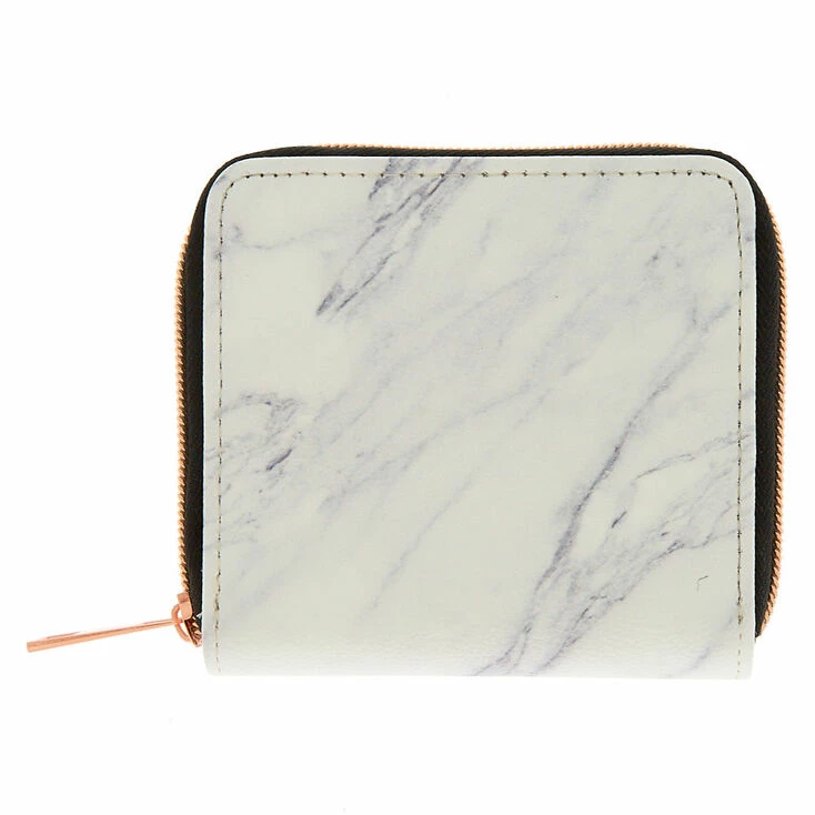 Deals ✨ Claire's Marble Mini Zip Wallet - White ⭐ 1 Deals ✨ Claire's Marble Mini Zip Wallet - White ⭐