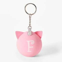 Promo 👍 Claire's Initial Unicorn Stress Ball Keychain - Pink, F 🎁