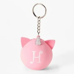 Buy 🎁 Claire's Initial Unicorn Stress Ball Keychain - Pink, H 🎉