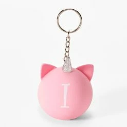 Flash Sale 👍 Claire's Initial Unicorn Stress Ball Keychain - Pink, I 🎁
