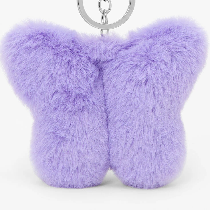 New 🔥 Claire's Purple Butterfly Pom Pom Keyring 🧨 2 New 🔥 Claire's Purple Butterfly Pom Pom Keyring 🧨 - Image 2