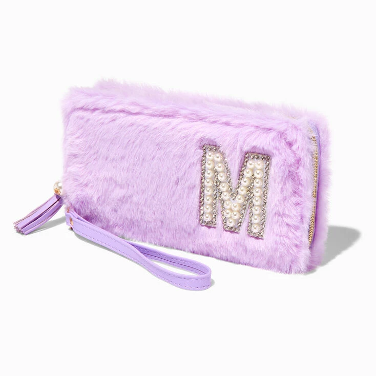 Buy π Claire's Lavender Furry Pearl Initial Wristlet Wallet - M βοΈ 1 Buy π Claire's Lavender Furry Pearl Initial Wristlet Wallet - M βοΈ