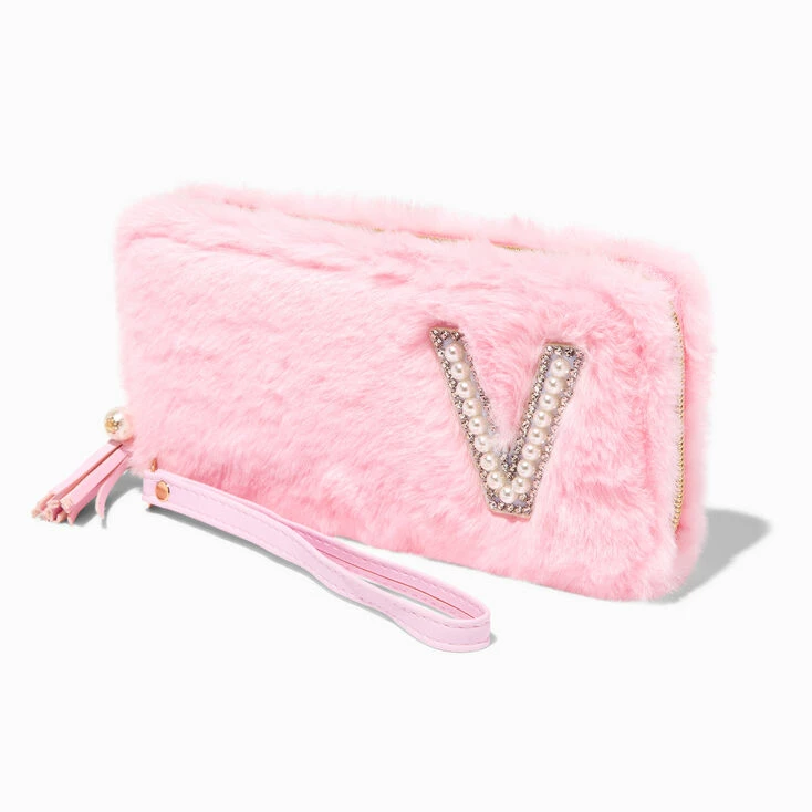 Budget π― Claire's Pink Furry Pearl Initial Wristlet Wallet - V β¨ 1 Budget π― Claire's Pink Furry Pearl Initial Wristlet Wallet - V β¨