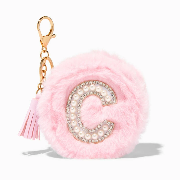 Discount π Claire's Pink Furry Pearl Initial Coin Purse Keyring - C β 1 Discount π Claire's Pink Furry Pearl Initial Coin Purse Keyring - C β