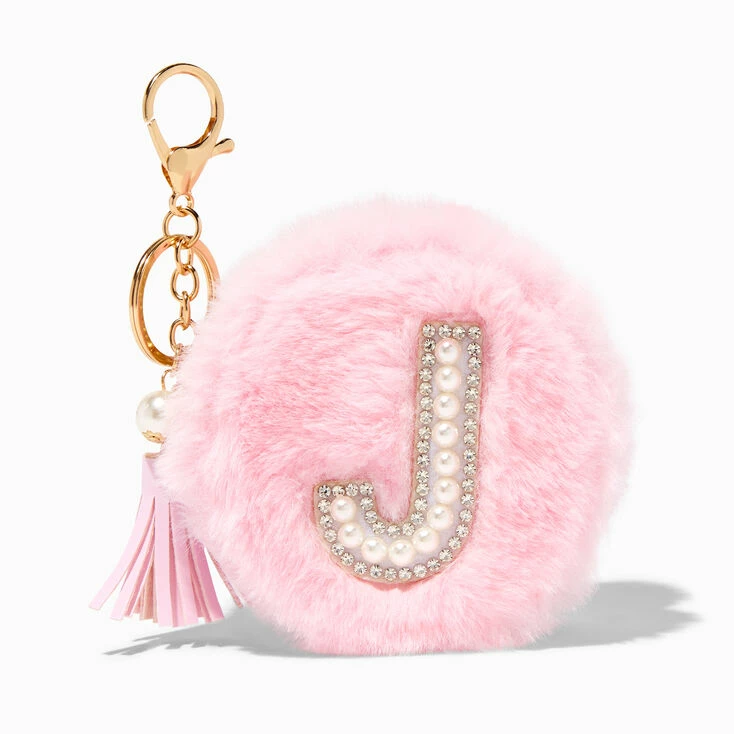 New ✨ Claire's Pink Furry Pearl Initial Coin Purse Keyring - J 🌟 1 New ✨ Claire's Pink Furry Pearl Initial Coin Purse Keyring - J 🌟