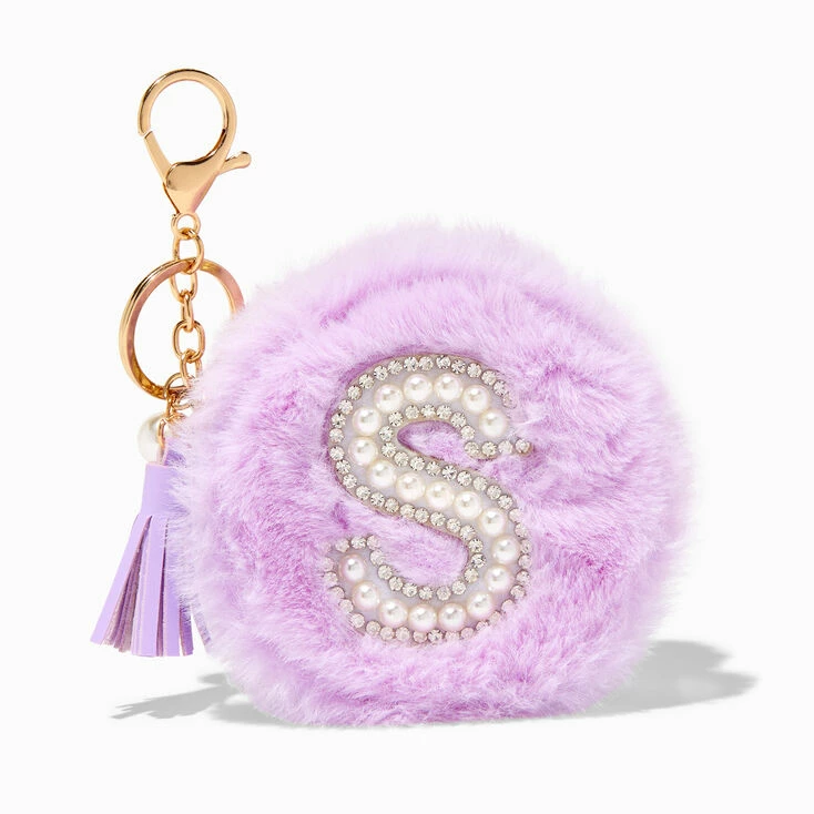 Brand new 𧨠Claire's Purple Furry Pearl Initial Coin Purse Keyring - S π 1 Brand new 𧨠Claire's Purple Furry Pearl Initial Coin Purse Keyring - S π