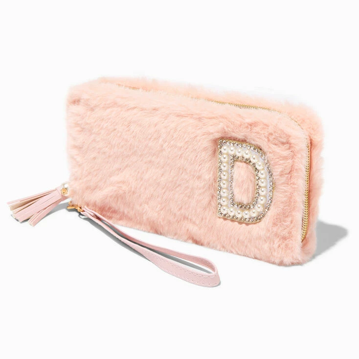 Deals π Claire's Blush Pink Furry Pearl Initial Wristlet Wallet - D 𧨠1 Deals π Claire's Blush Pink Furry Pearl Initial Wristlet Wallet - D π§¨