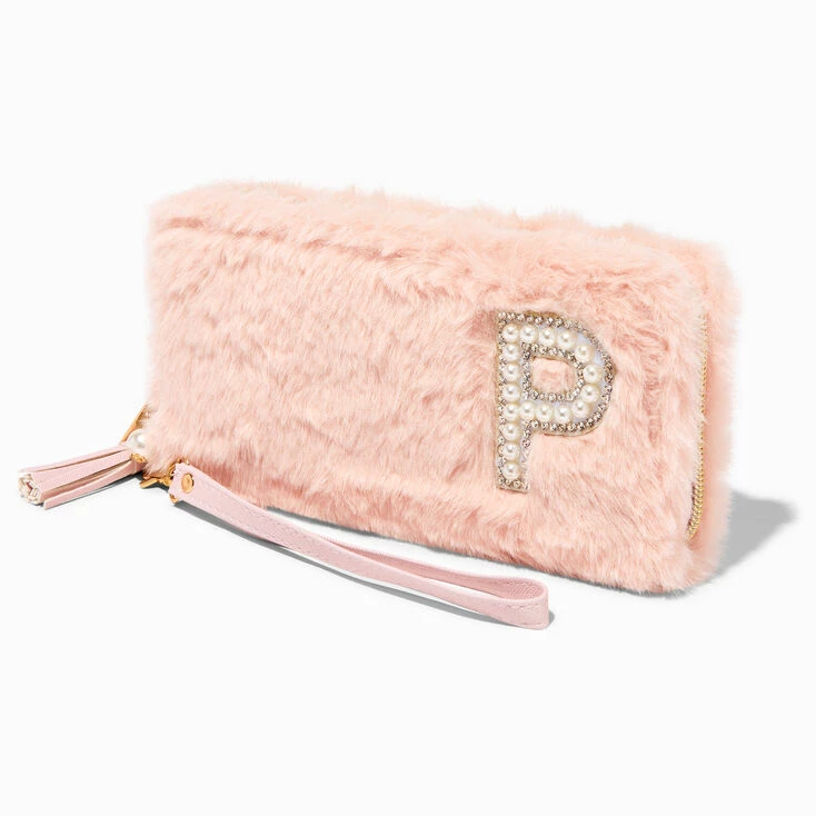 Promo π₯° Claire's Blush Pink Furry Pearl Initial Wristlet Wallet - P π 1 Promo π₯° Claire's Blush Pink Furry Pearl Initial Wristlet Wallet - P π