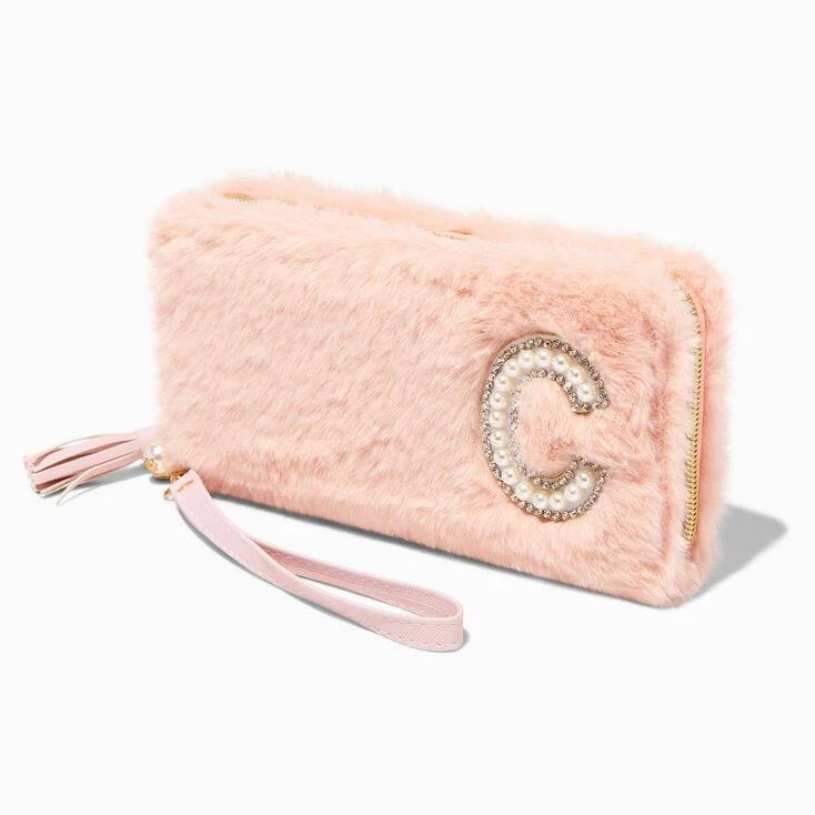 Cheap βοΈ Claire's Blush Pink Furry Pearl Initial Wristlet Wallet - C π― 1 Cheap βοΈ Claire's Blush Pink Furry Pearl Initial Wristlet Wallet - C π―
