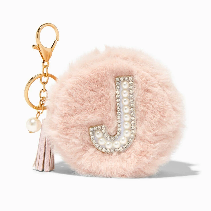 Deals π Claire's Blush Pink Furry Pearl Initial Coin Purse Keyring - J π 1 Deals π Claire's Blush Pink Furry Pearl Initial Coin Purse Keyring - J π