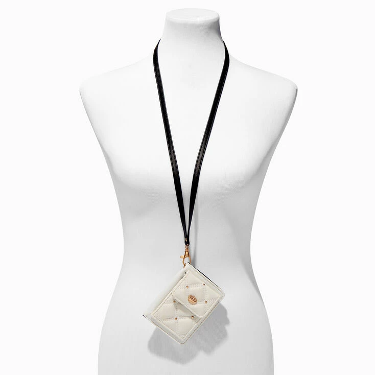 Best deal ๐ Claire's White Quilted Wallet With Lanyard ๐ 2 Best deal ๐ Claire's White Quilted Wallet With Lanyard ๐ - Image 2