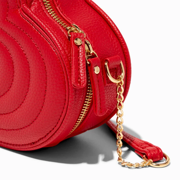Best Pirce ⭐ Claire's Quilted Red Heart Crossbody Bag 🥰 2 Best Pirce ⭐ Claire's Quilted Red Heart Crossbody Bag 🥰 - Image 2