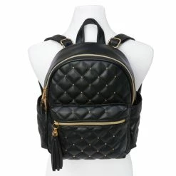 Best reviews of 🔔 Claire's Faux Leather Gold Pearl Studded Mini 🎒 Backpack - Black 🥰 -Claire’s Shop 28937 3