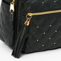 Best reviews of 🔔 Claire's Faux Leather Gold Pearl Studded Mini 🎒 Backpack - Black 🥰 -Claire’s Shop 28937 4