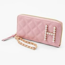 Front Page 41 Discount 🌟 Claire's Initial Pearl Wristlet - Blush Pink, H 👏