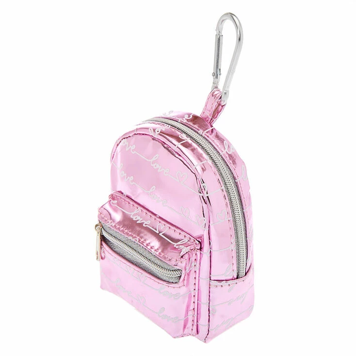 Promo π Claire's Metallic Love Script Mini π Backpack Keychain - Pink π₯° 2 Promo π Claire's Metallic Love Script Mini π Backpack Keychain - Pink π₯° - Image 2