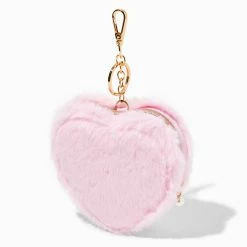 Buy ๐งจ Claire's Pink Furry Heart Coin Purse ๐ฅฐ