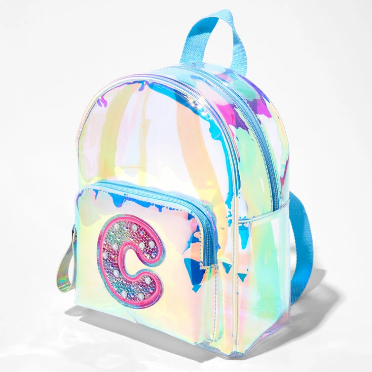 Outlet π Claire's Holographic Initial Mini π Backpack - C π― 1 Outlet π Claire's Holographic Initial Mini π Backpack - C π―