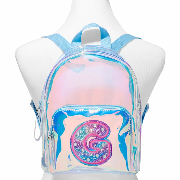 Outlet 𧨠Claire's Holographic Initial Mini π Backpack - G π 3 Outlet 𧨠Claire's Holographic Initial Mini π Backpack - G π - Image 3