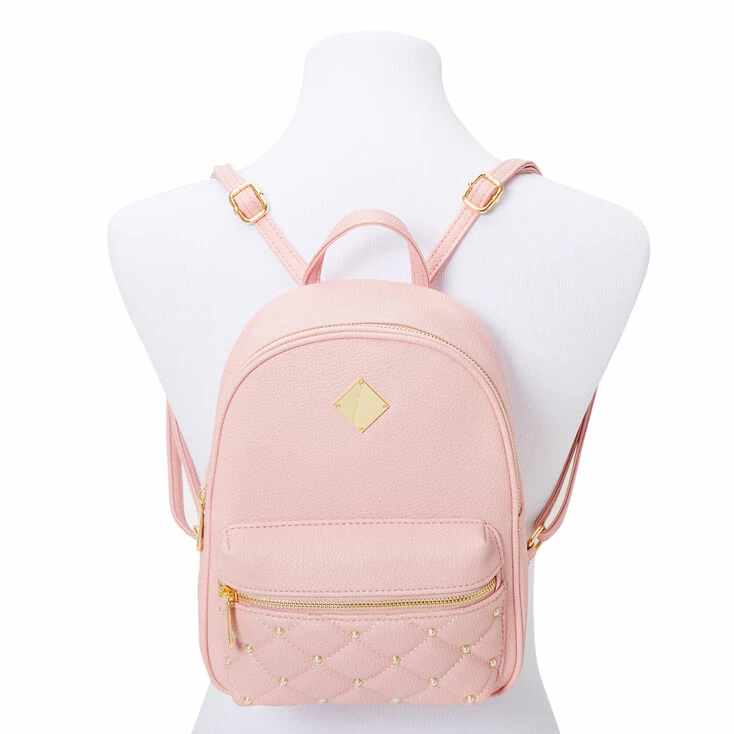 Budget π Claire's Pink Pearl Quilted Small π Backpack π₯ 3 Budget π Claire's Pink Pearl Quilted Small π Backpack π₯ - Image 3