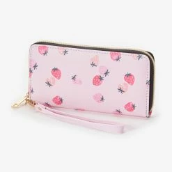 Flash Sale 🛒 Claire's Pink Strawberry Print Wristlet 👍
