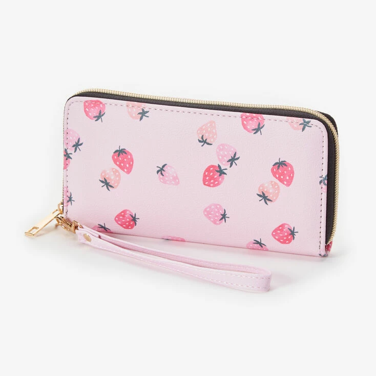 Flash Sale π Claire's Pink Strawberry Print Wristlet π 1 Flash Sale π Claire's Pink Strawberry Print Wristlet π