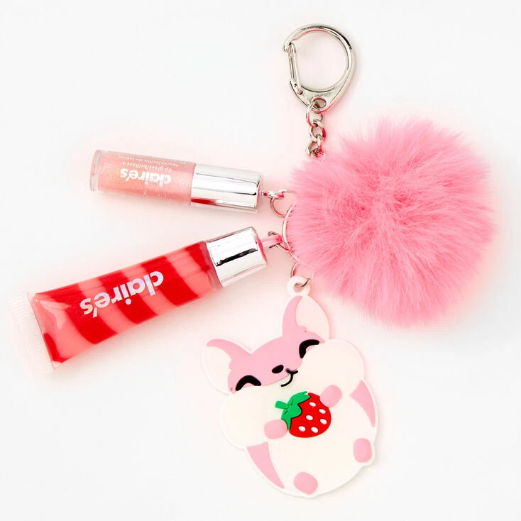 Promo ⌛ Claire's Strawberry Hamster Lip Gloss Keychain 🔥 1 Promo ⌛ Claire's Strawberry Hamster Lip Gloss Keychain 🔥