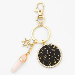 Cheap 🎉 Claire's Gold Mystical Gem Zodiac Keyring - Taurus ✔️