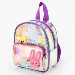 Brand new ✨ Claire's Club Purple Transparent Confetti Animal Pals Mini 🎒 Backpack ⭐