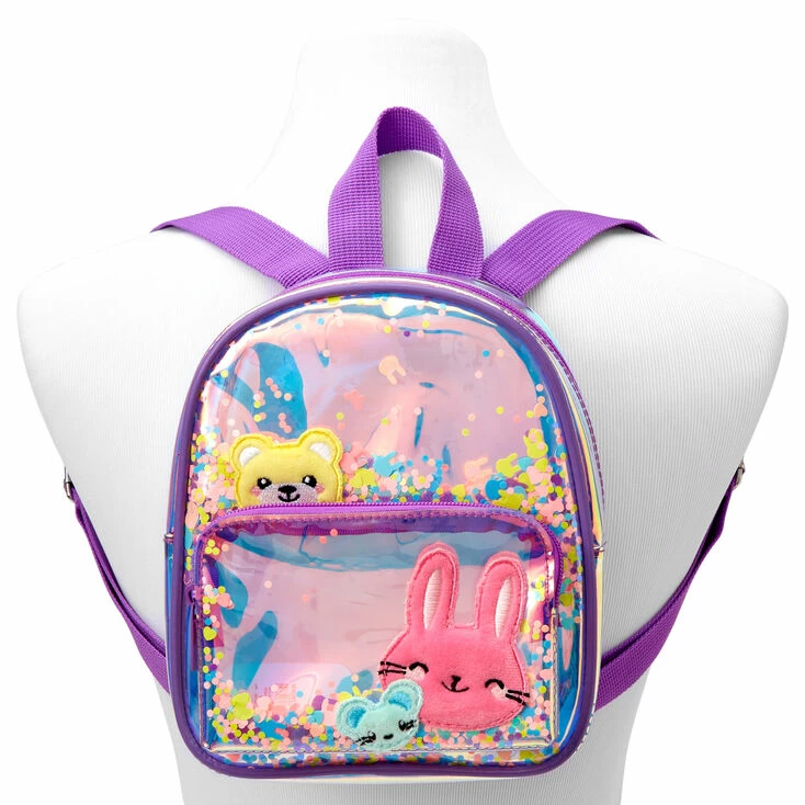 Brand new β¨ Claire's Club Purple Transparent Confetti Animal Pals Mini π Backpack β 3 Brand new β¨ Claire's Club Purple Transparent Confetti Animal Pals Mini π Backpack β - Image 3