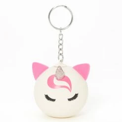 Budget 🔔 Claire's Pink & White Unicorn Stress Ball Keychain ❤️