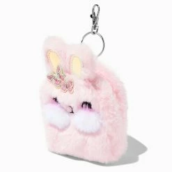Brand new 😀 Claire's Pink Bunny Plush Mini 🎒 Backpack Keychain ❤️