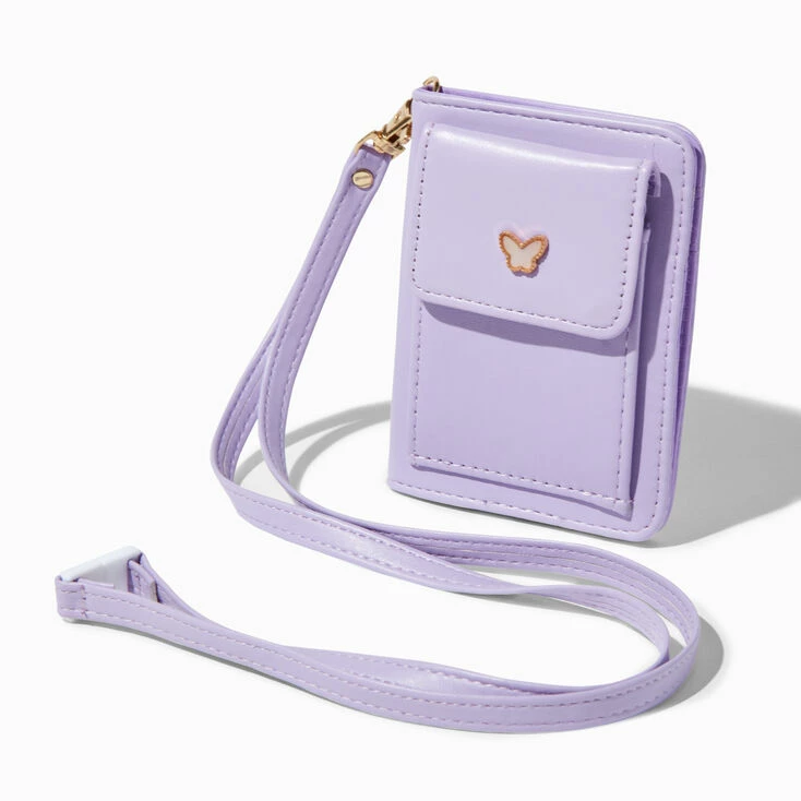 Budget 🧨 Claire's Lavender Butterfly Wallet With Lanyard 🔥 1 Budget 🧨 Claire's Lavender Butterfly Wallet With Lanyard 🔥