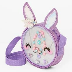 Front Page 15 Coupon 😍 Claire's Club Purple Bunny Crossbody Bag Jewellery Set ⌛