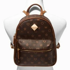 Best Pirce π Claire's Brown Status Icons Small π Backpack π 5 Best Pirce π Claire's Brown Status Icons Small π Backpack π -Claireβs Shop 88066 3