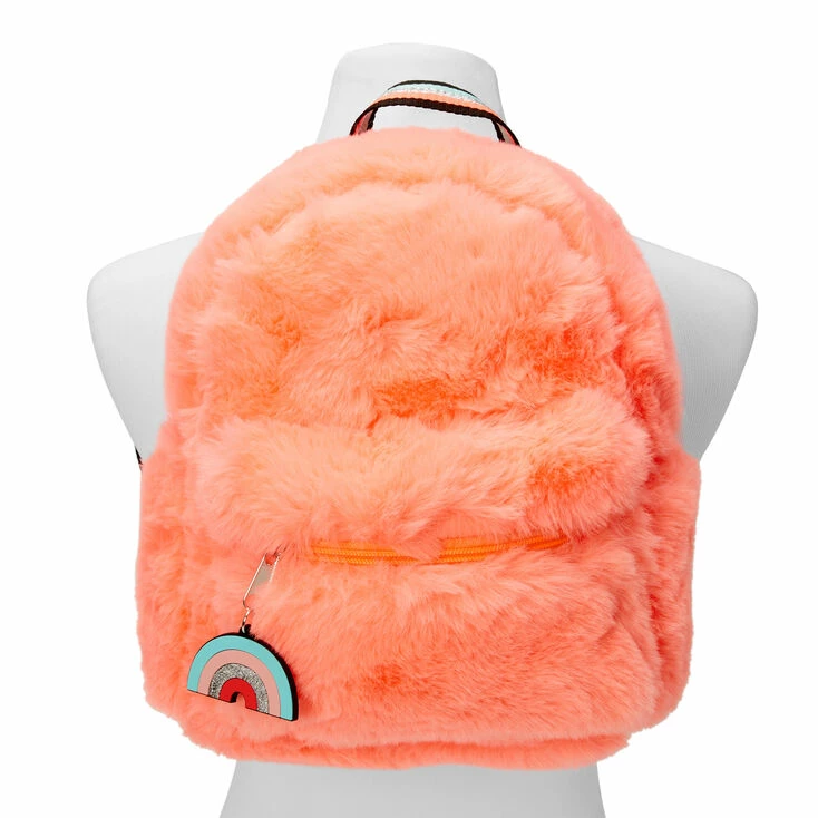 Best Sale โ๏ธ Claire's Coral Furry ๐ Backpack ๐ 3 Best Sale โ๏ธ Claire's Coral Furry ๐ Backpack ๐ - Image 3