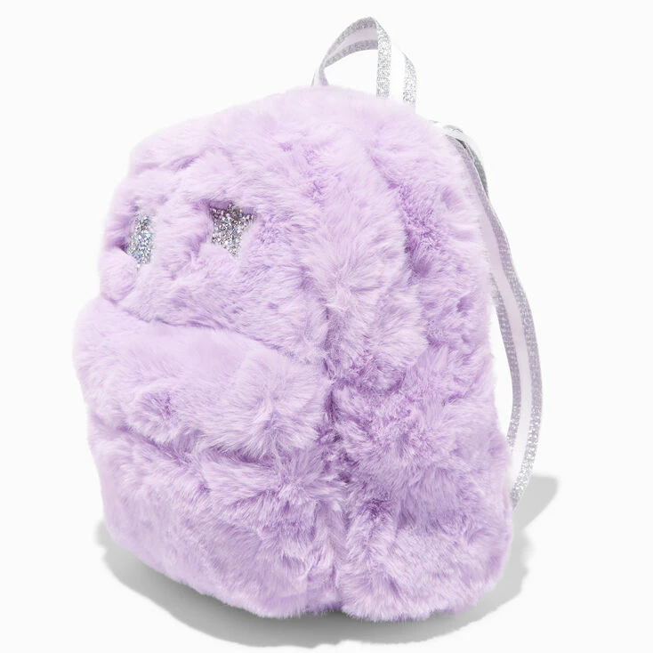 New π Claire's Purple Furry Star Mini π Backpack π 1 New π Claire's Purple Furry Star Mini π Backpack π