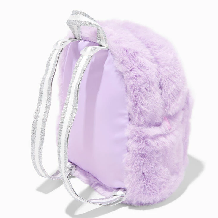 New π Claire's Purple Furry Star Mini π Backpack π 2 New π Claire's Purple Furry Star Mini π Backpack π - Image 2
