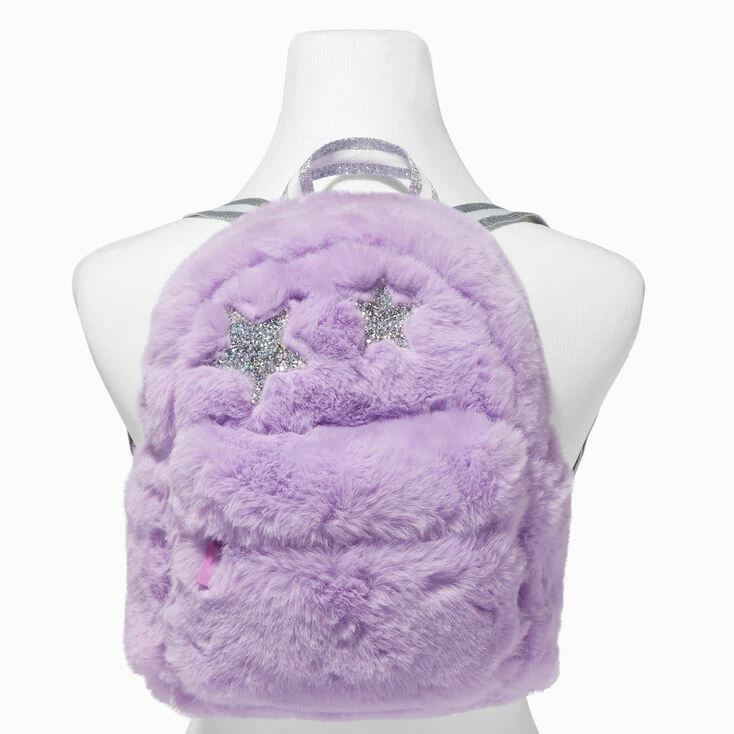 New π Claire's Purple Furry Star Mini π Backpack π 3 New π Claire's Purple Furry Star Mini π Backpack π - Image 3