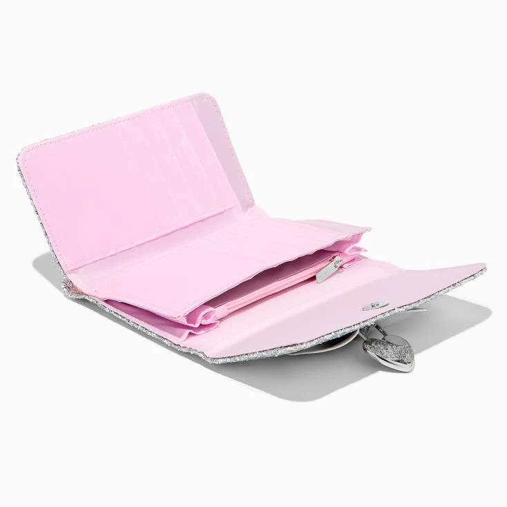 New 🎁 Claire's Silver Glitter Holographic Bow Wallet 🎉 2 New 🎁 Claire's Silver Glitter Holographic Bow Wallet 🎉 - Image 2